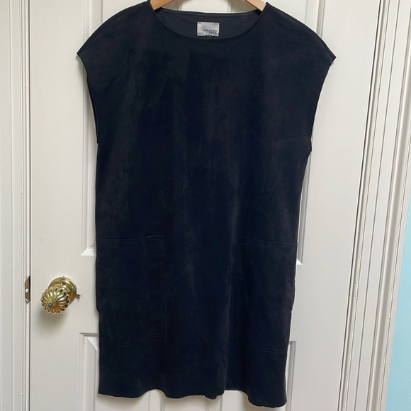 Wilfred Free Aritzia sz S small? Black Nori dress micro vegan suede - Picture 2 of 6